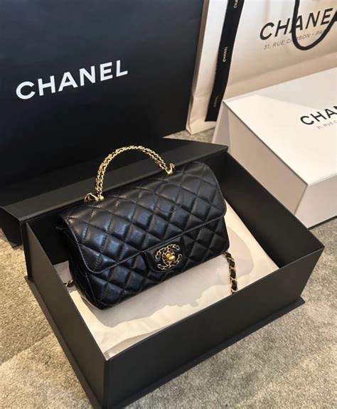 chanel cf mini handle|Chanel mini bag with handle.